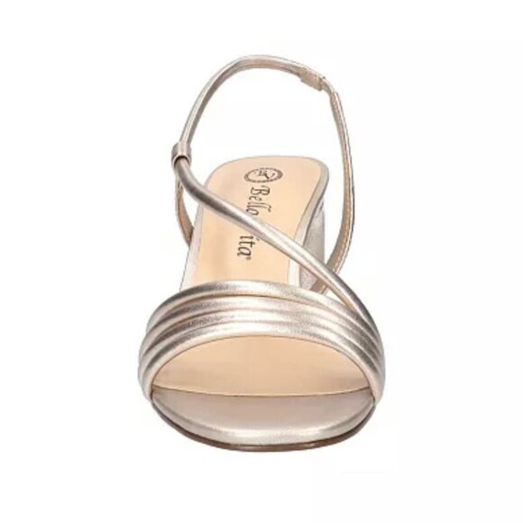 Bella~Vita ZARIAH Women's Block Heel Slingback Strappy Sandals Champange - Picture 4 of 8